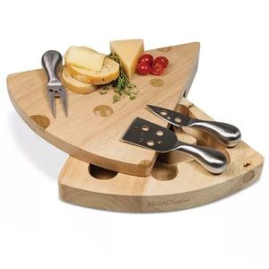 TOSCANA Swiss Wood Cheese Board & Tools Set
